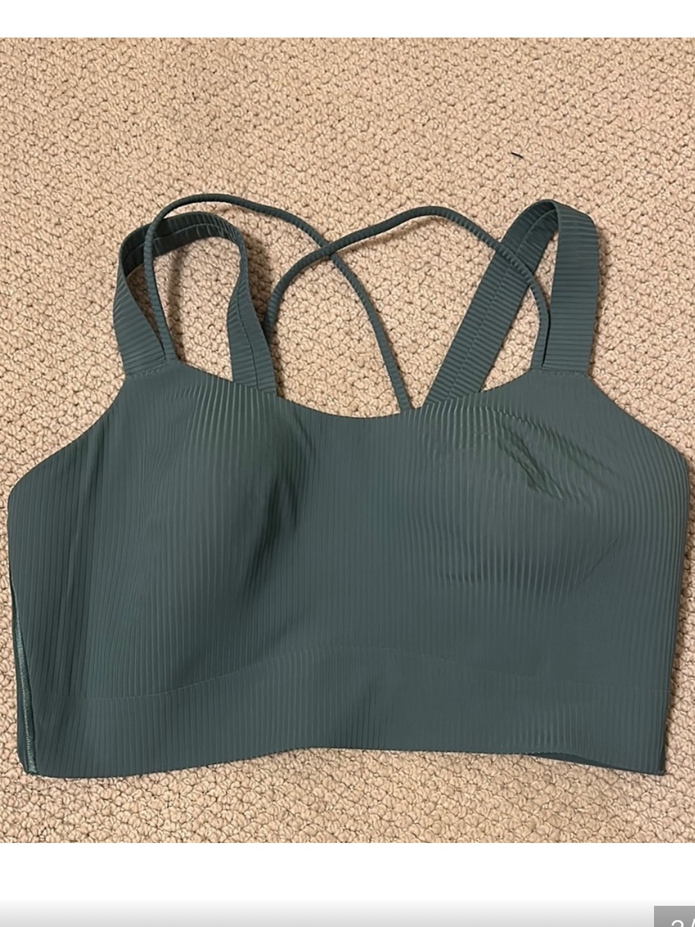 lululemon athletica Dark Green Strappy Sports Bra